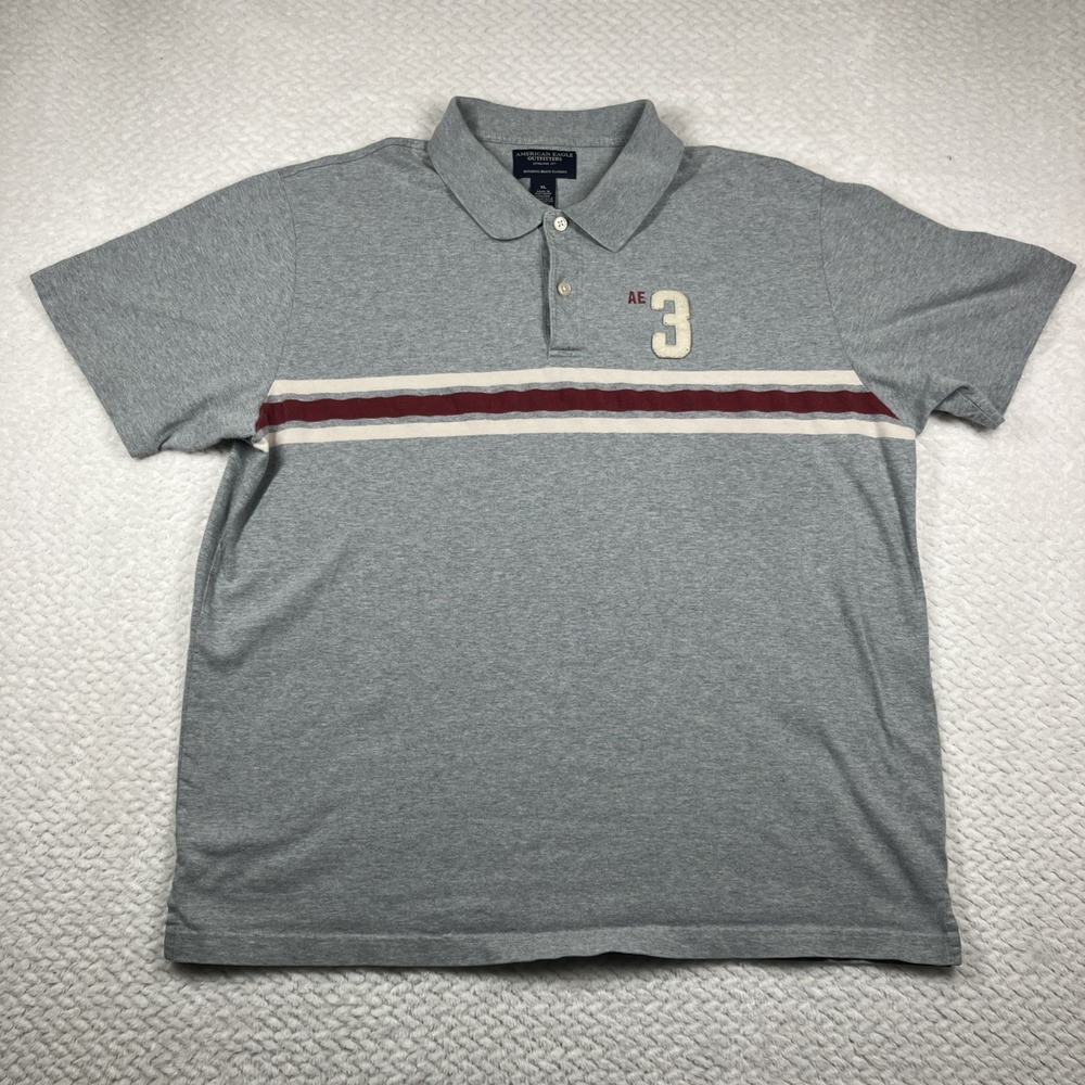 VTG Y2K American Eagle Polo Shirt Mens XL Preppy Athletic Embroidered